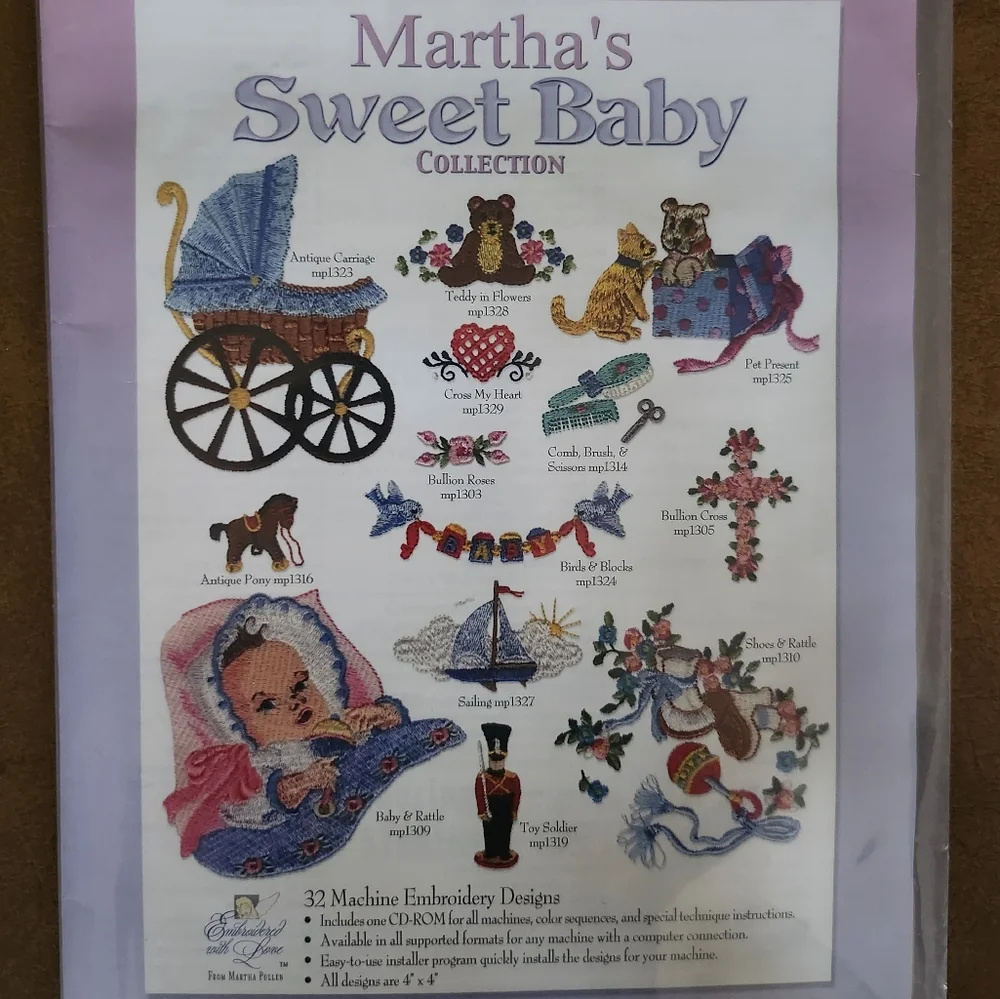 Martha's CD Sweet Baby Collection 32 Machine Embroidery Designs